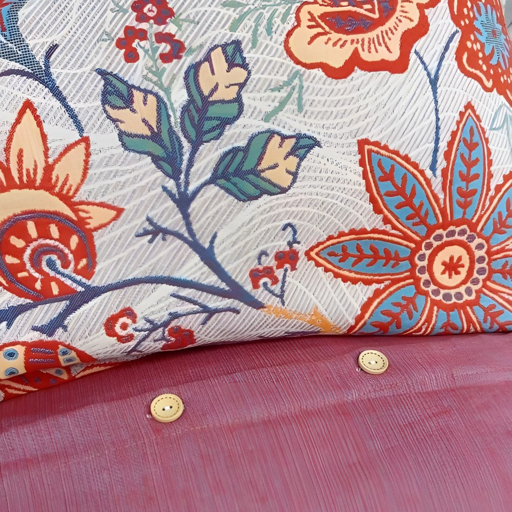Boho Floral Pillowcases, Set of 2, 100% Cotton