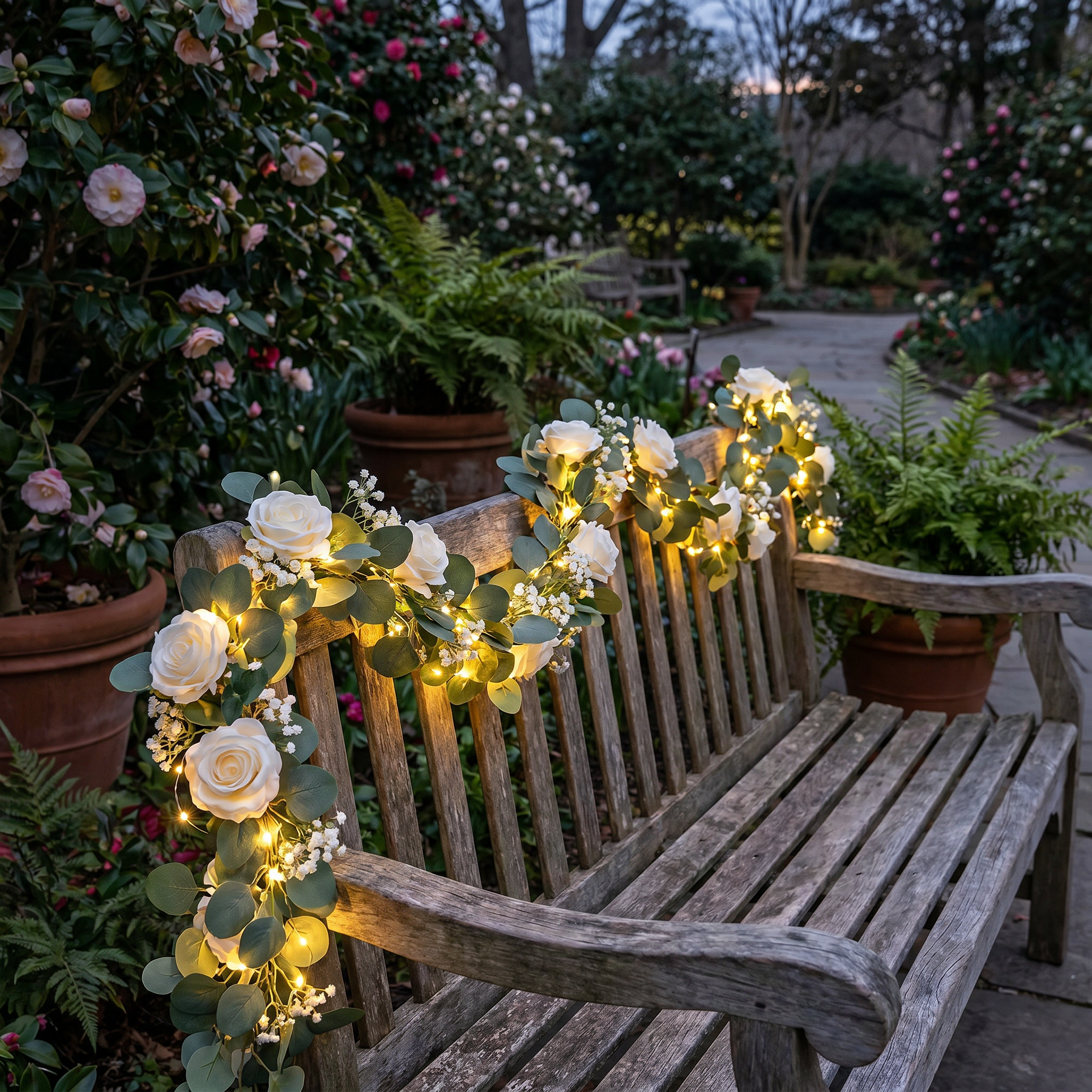 Botanical Garland Light, Warm White LED, Battery or Solar, 2m to 10m