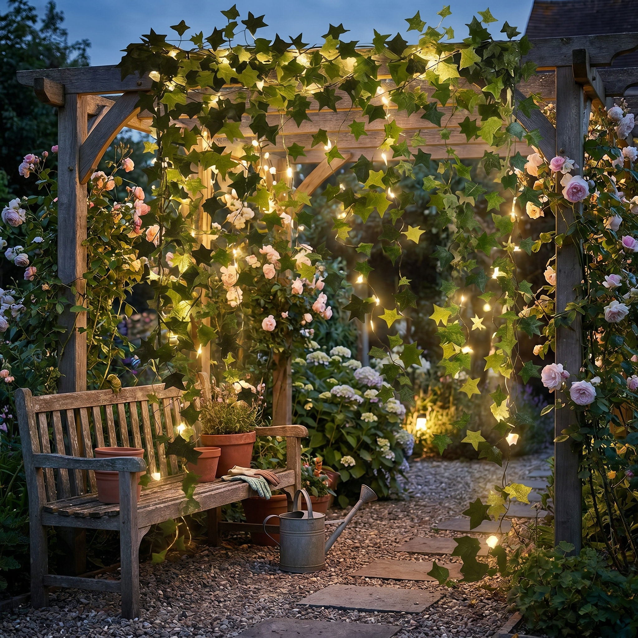 Botanical Garland Light, Warm White LED, Battery or Solar, 2m to 10m
