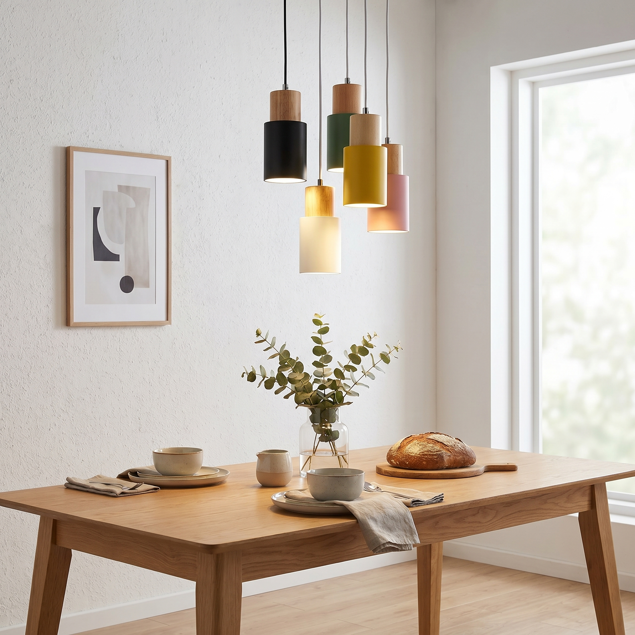 Cylinder Aluminum Pendant Light, E26, Five Colors, 120cm Cord, 100-240V