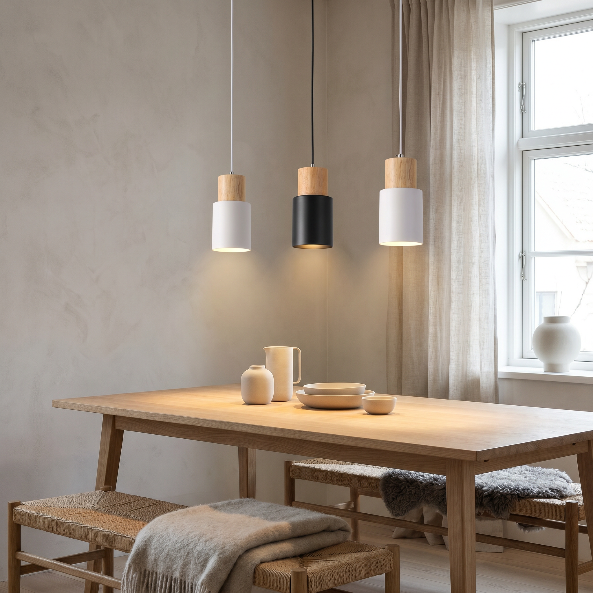 Cylinder Aluminum Pendant Light, E26, Five Colors, 120cm Cord, 100-240V