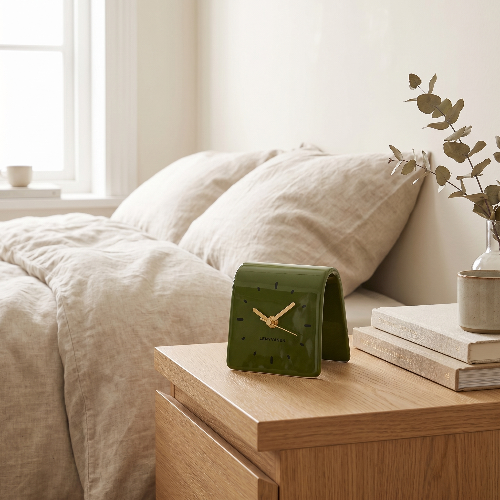 Ceramic Desk Clock, Needle Movement, 120mm, Five Colors, 300g