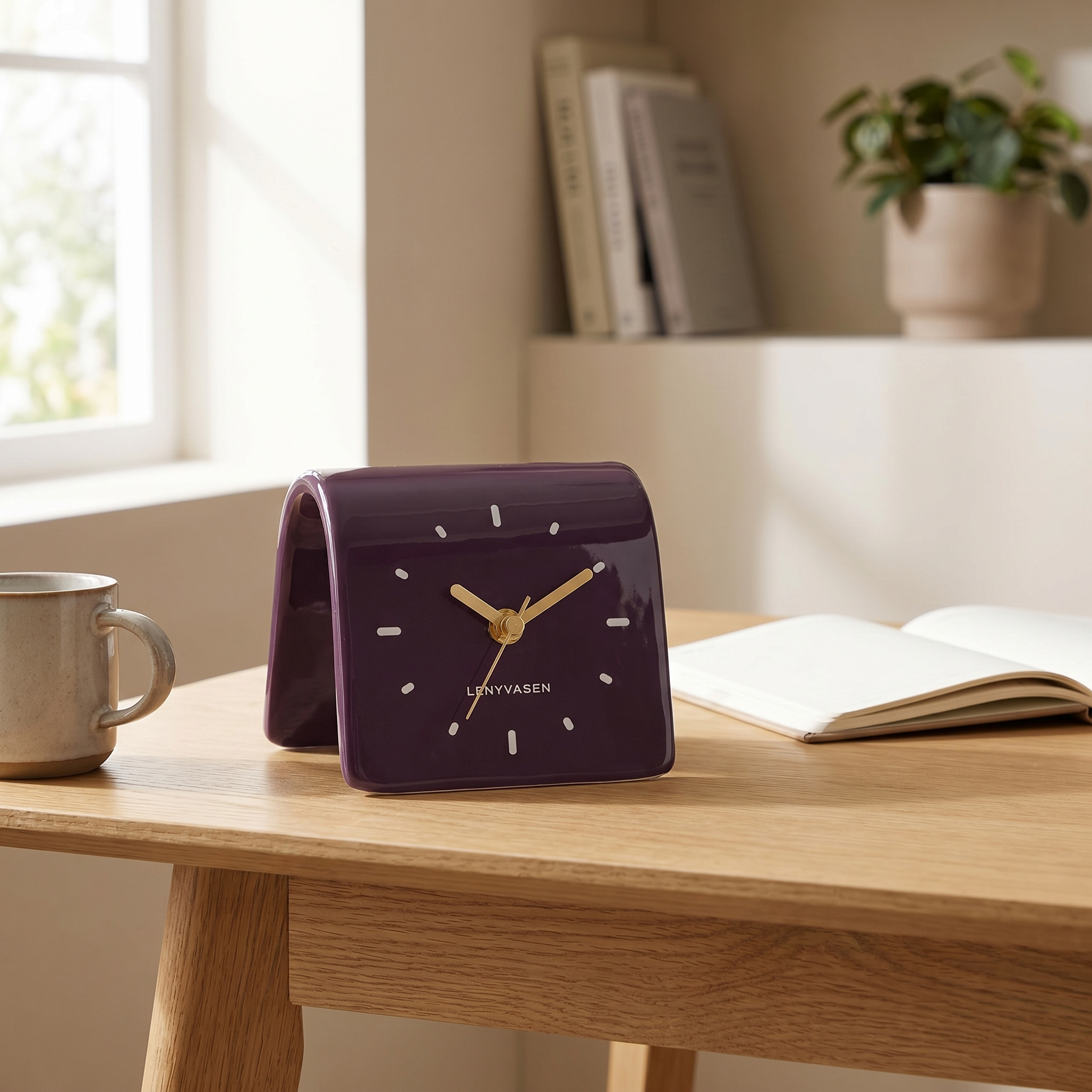 Ceramic Desk Clock, Needle Movement, 120mm, Five Colors, 300g