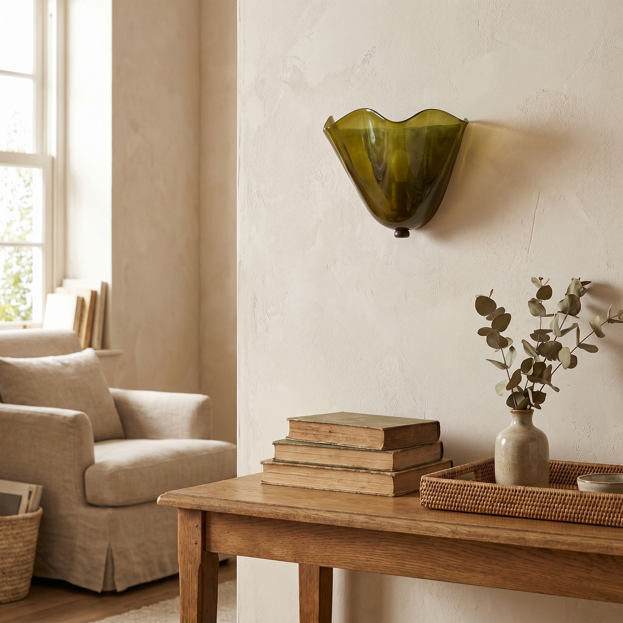 Colored Frosted Glass Wall Lamp, Wrought Iron, E14, Three Modes