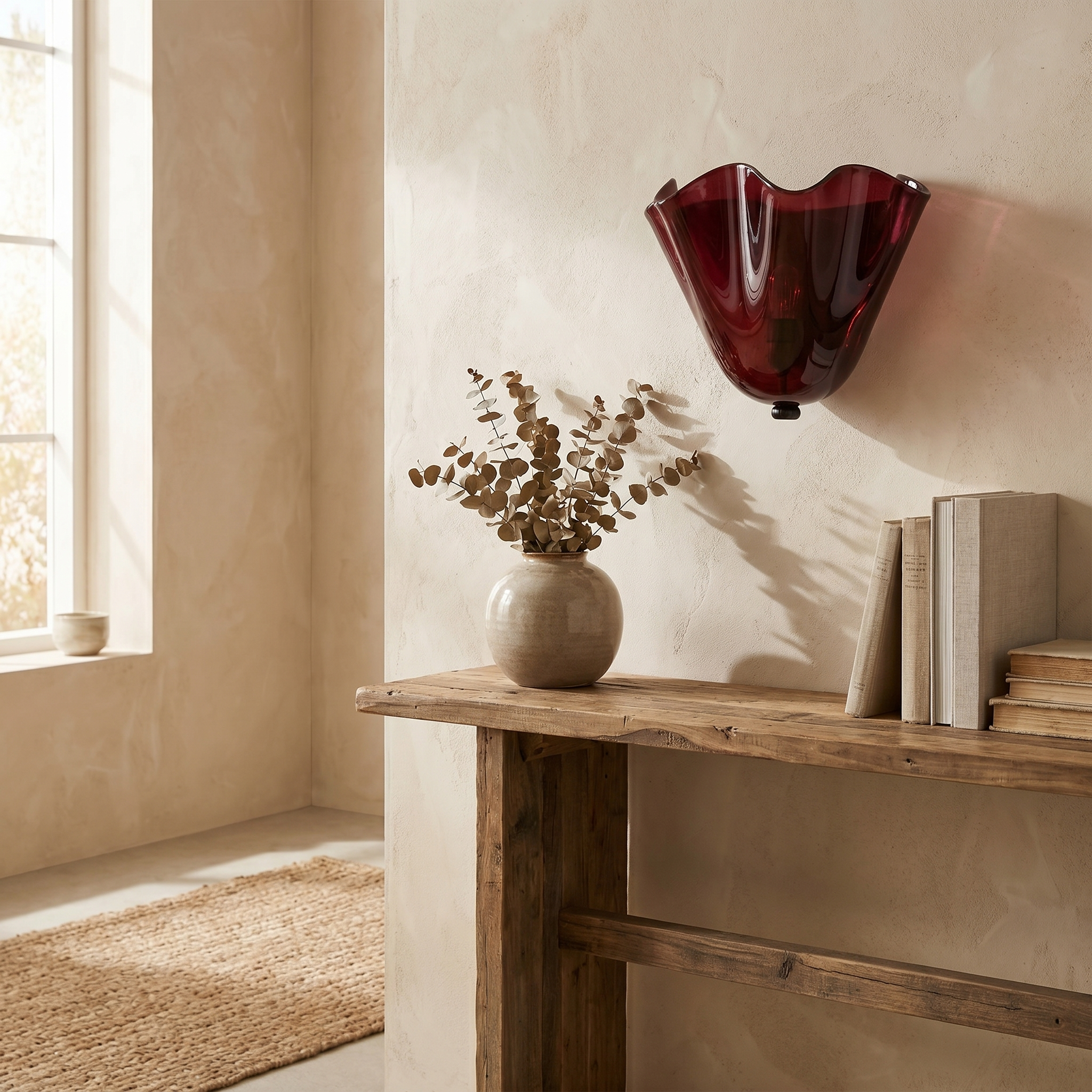 Colored Frosted Glass Wall Lamp, Wrought Iron, E14, Three Modes