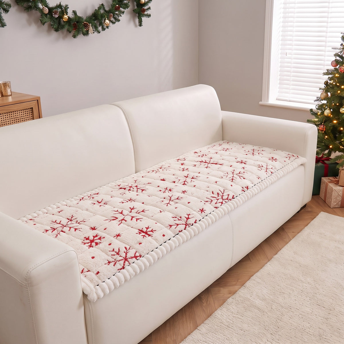 Sofa Cover in White on a sofa