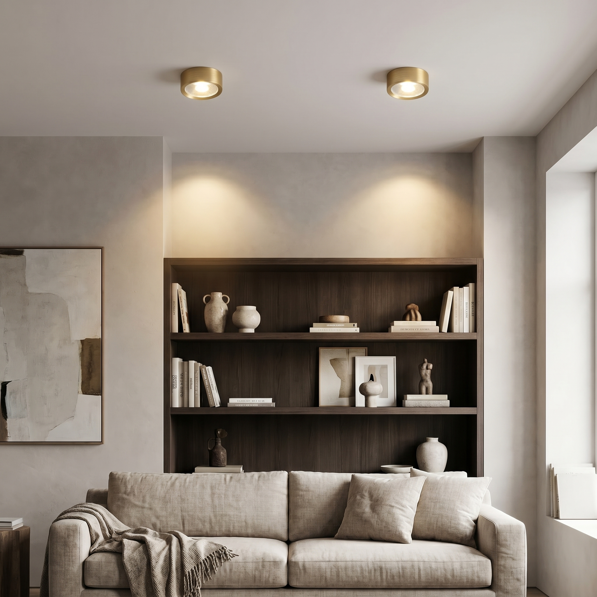 Copper LED Flush Mount Ceiling Light, 3W to 9W, Three Sizes, 3000K-5000K