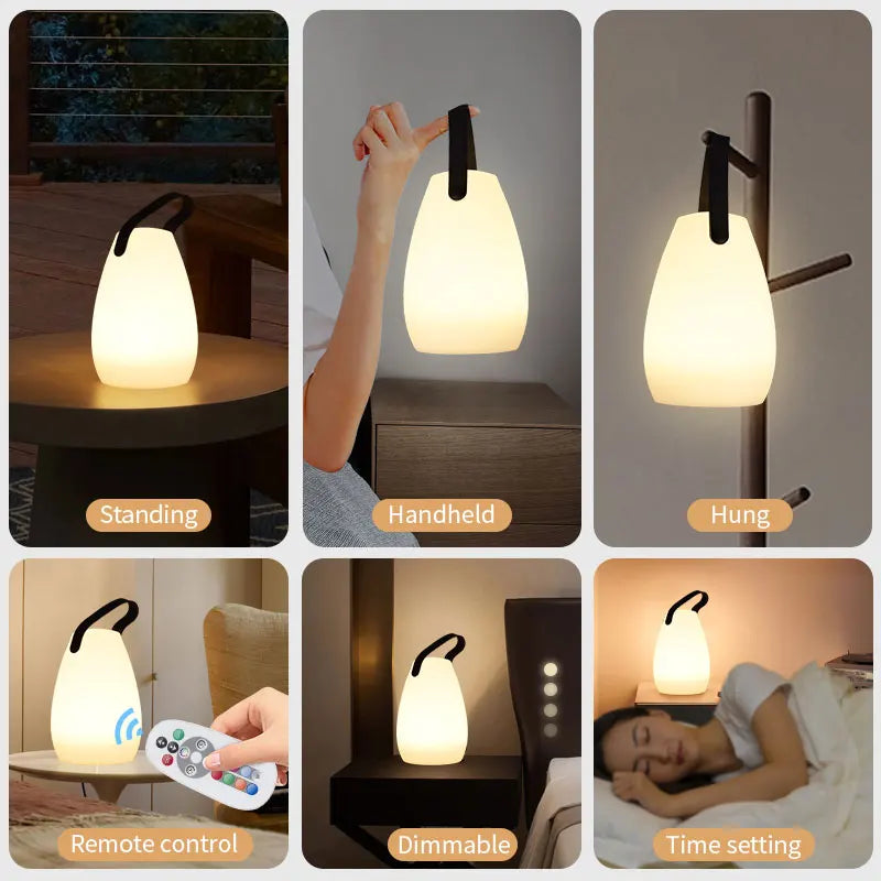 Cordless Waterproof Outdoor Lamp, Dimmable, 8 Colors