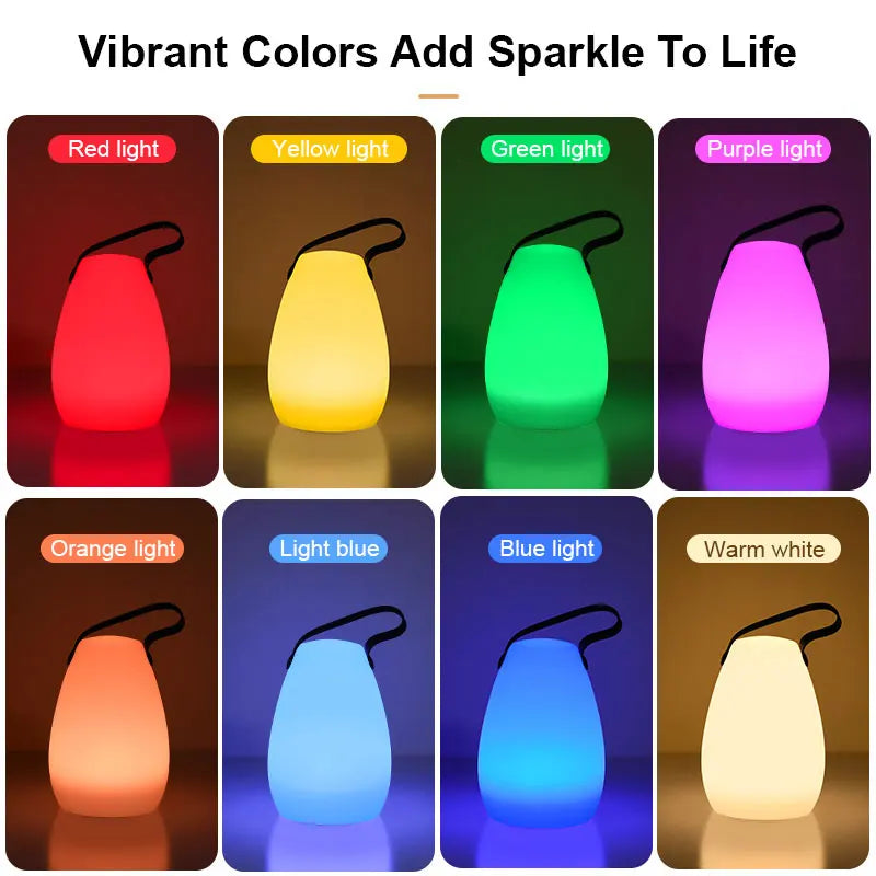 Cordless Waterproof Outdoor Lamp, Dimmable, 8 Colors
