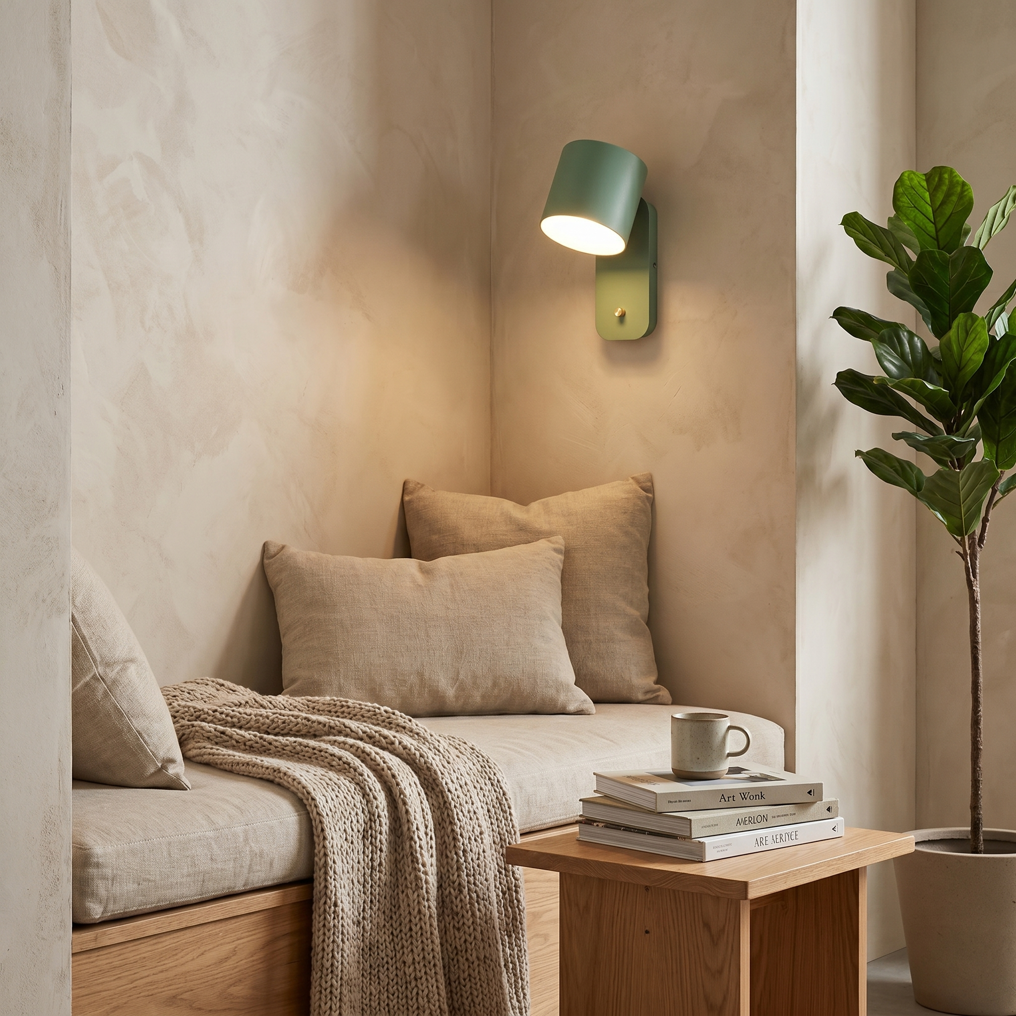 Cylinder Rotatable Wall Sconce, Metal, E26, White Green or Gray, 100-240V