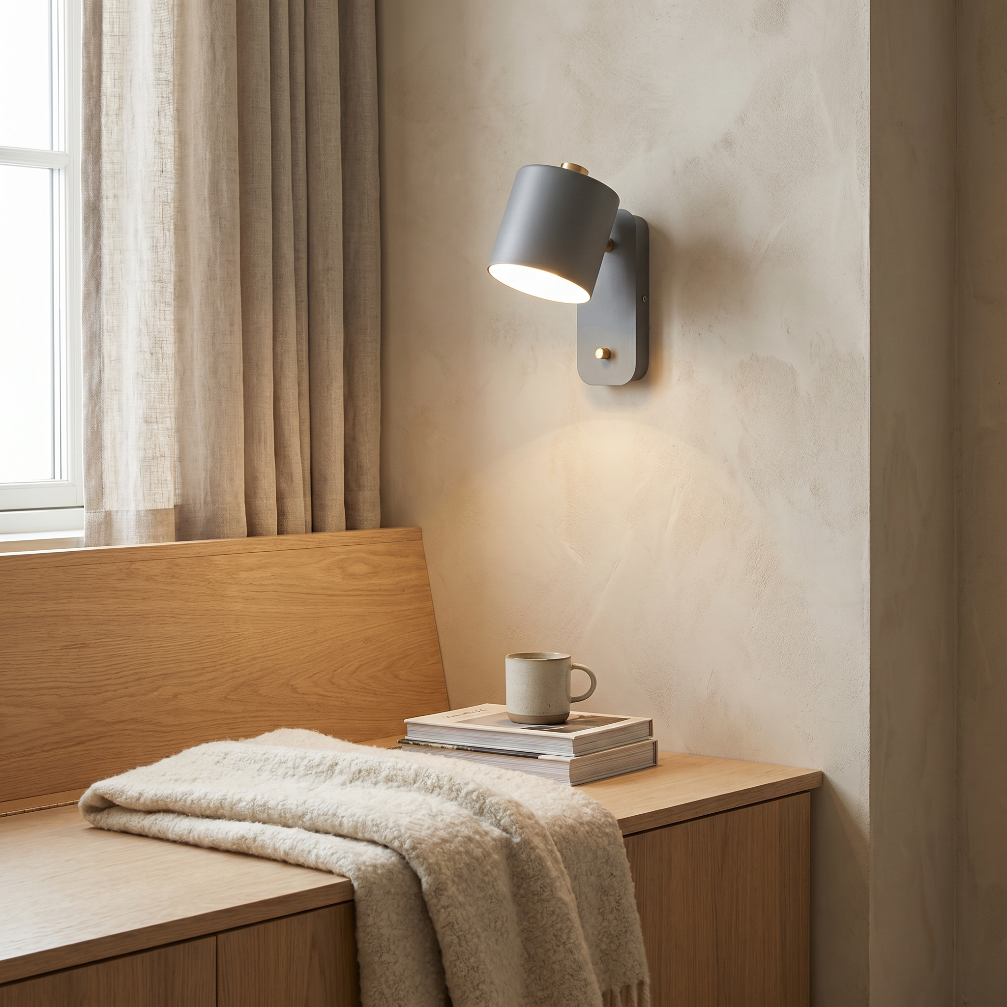 Cylinder Rotatable Wall Sconce, Metal, E26, White Green or Gray, 100-240V