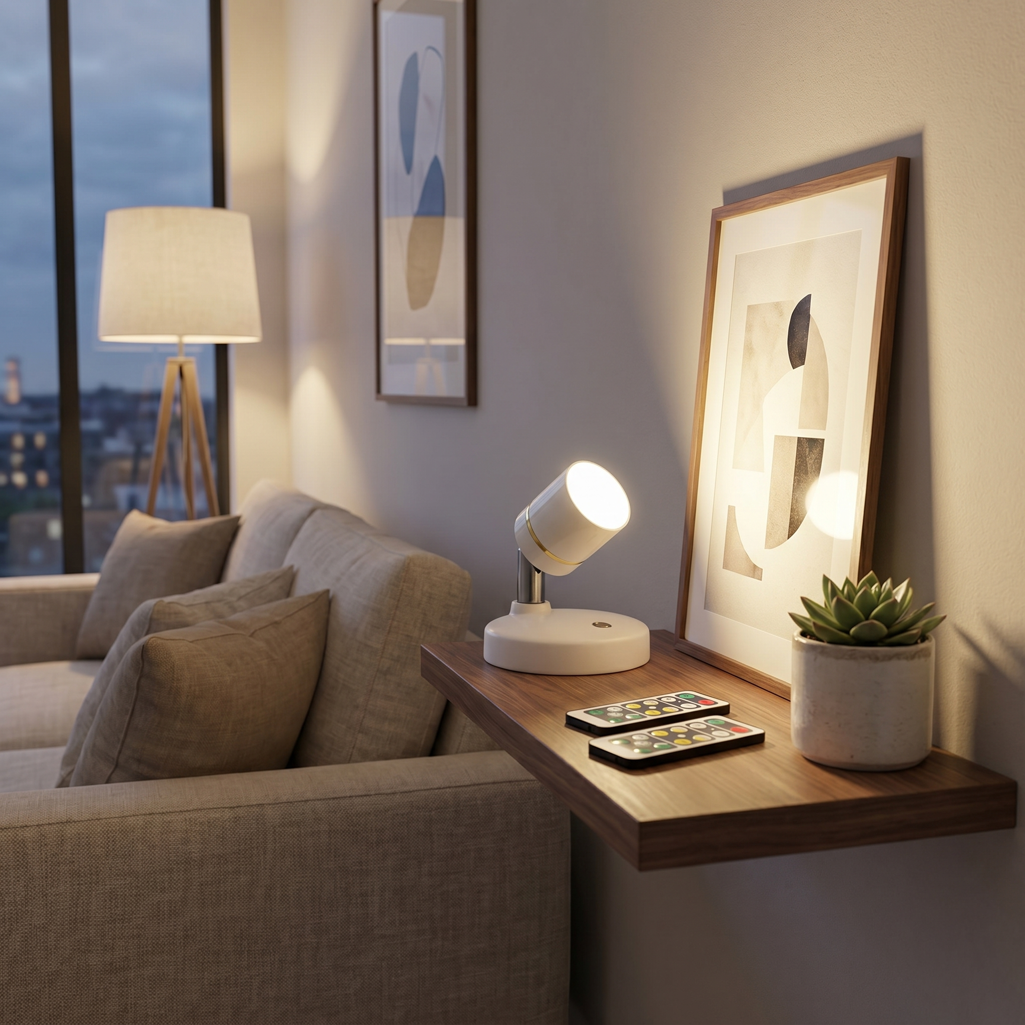 Cordless Spotlight, 300° Rotation, Remote Control, Battery or USB