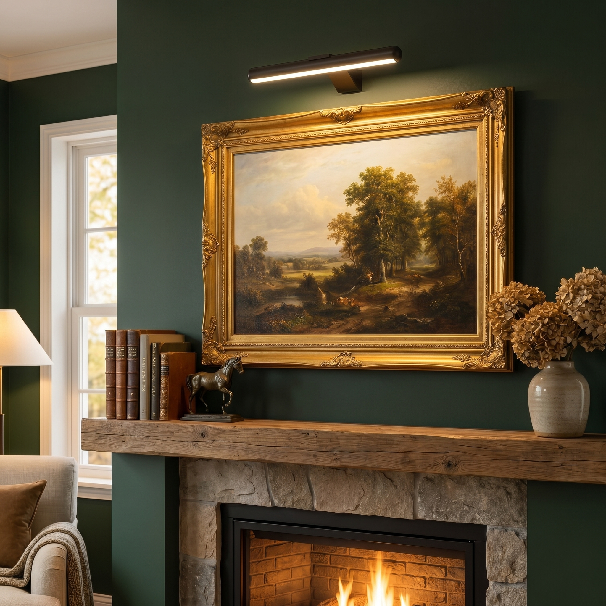 Cordless Wall Art Light, Dimmable LED, Aluminum, Remote Control
