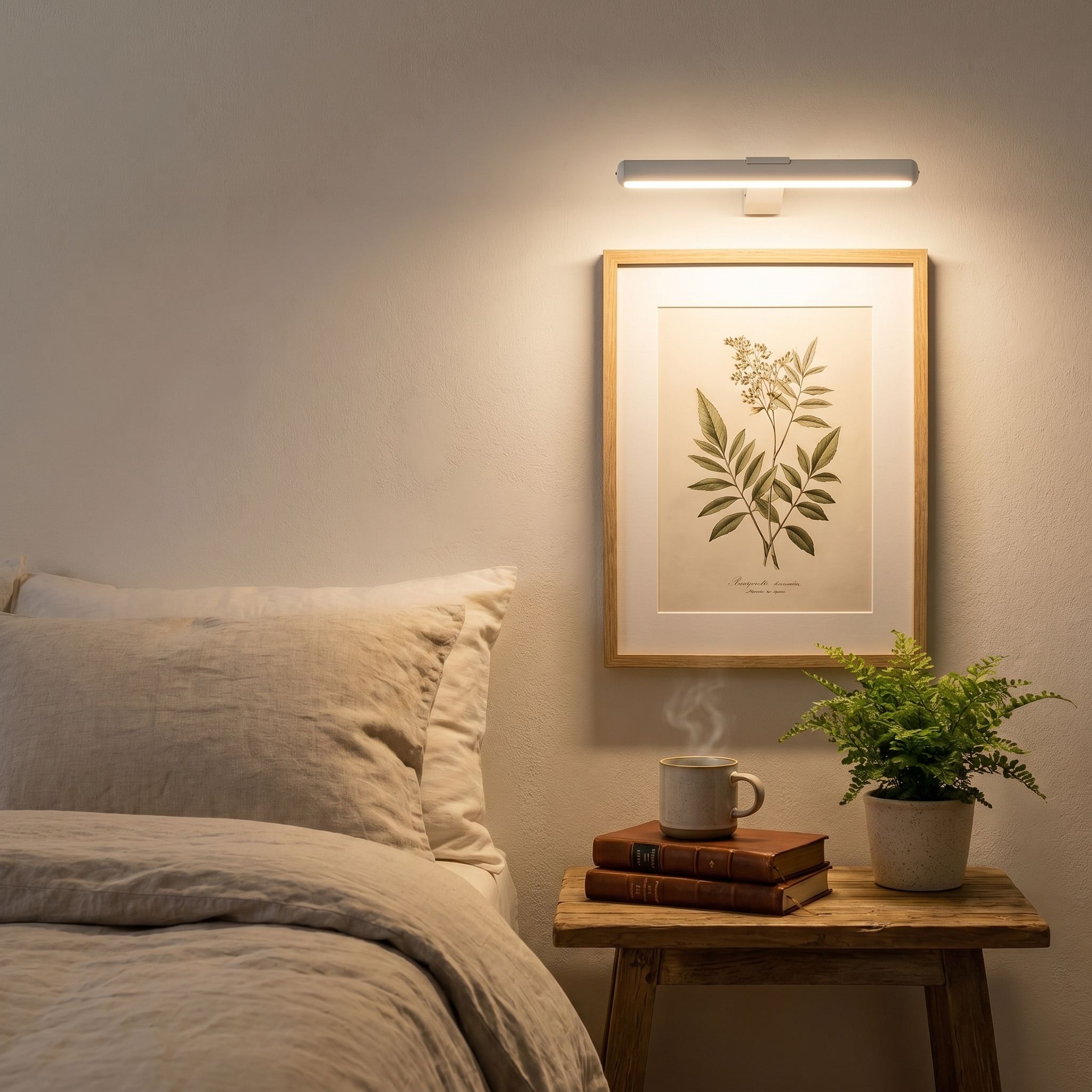 Cordless Wall Art Light, Dimmable LED, Aluminum, Remote Control