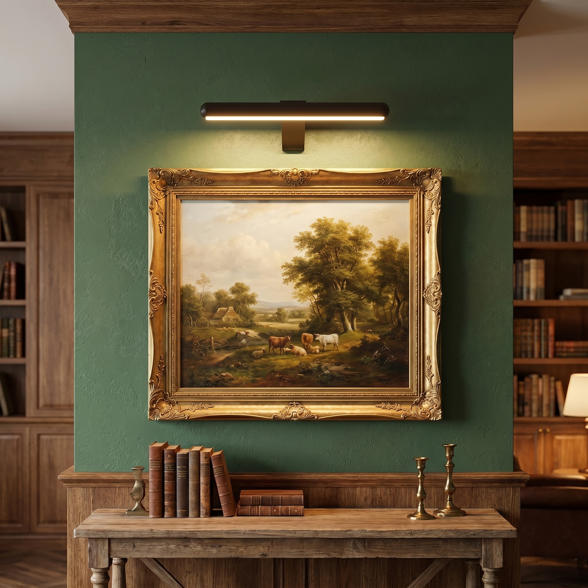 Cordless Wall Art Light, Dimmable LED, Aluminum, Remote Control
