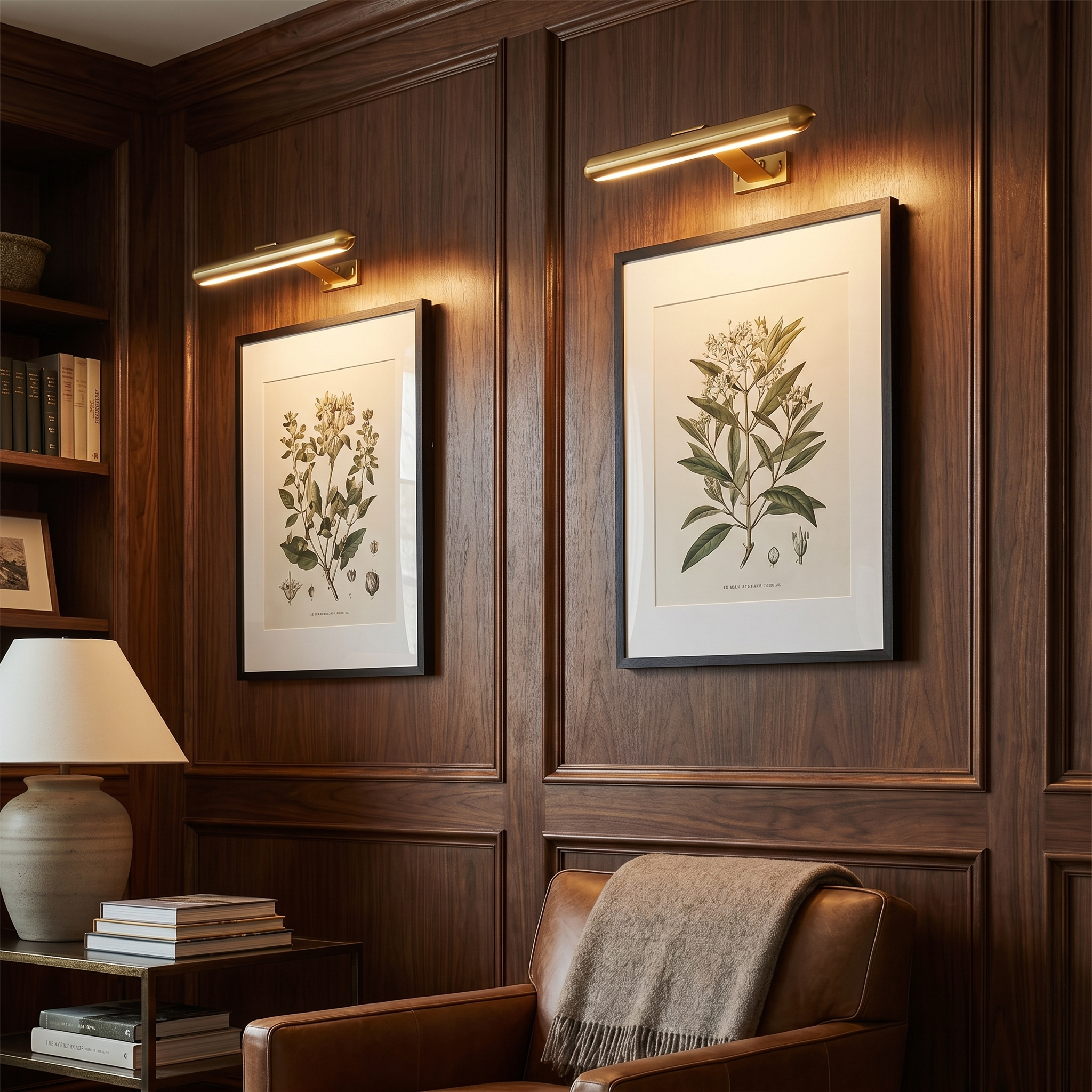 Cordless Wall Art Light, Dimmable LED, Aluminum, Remote Control