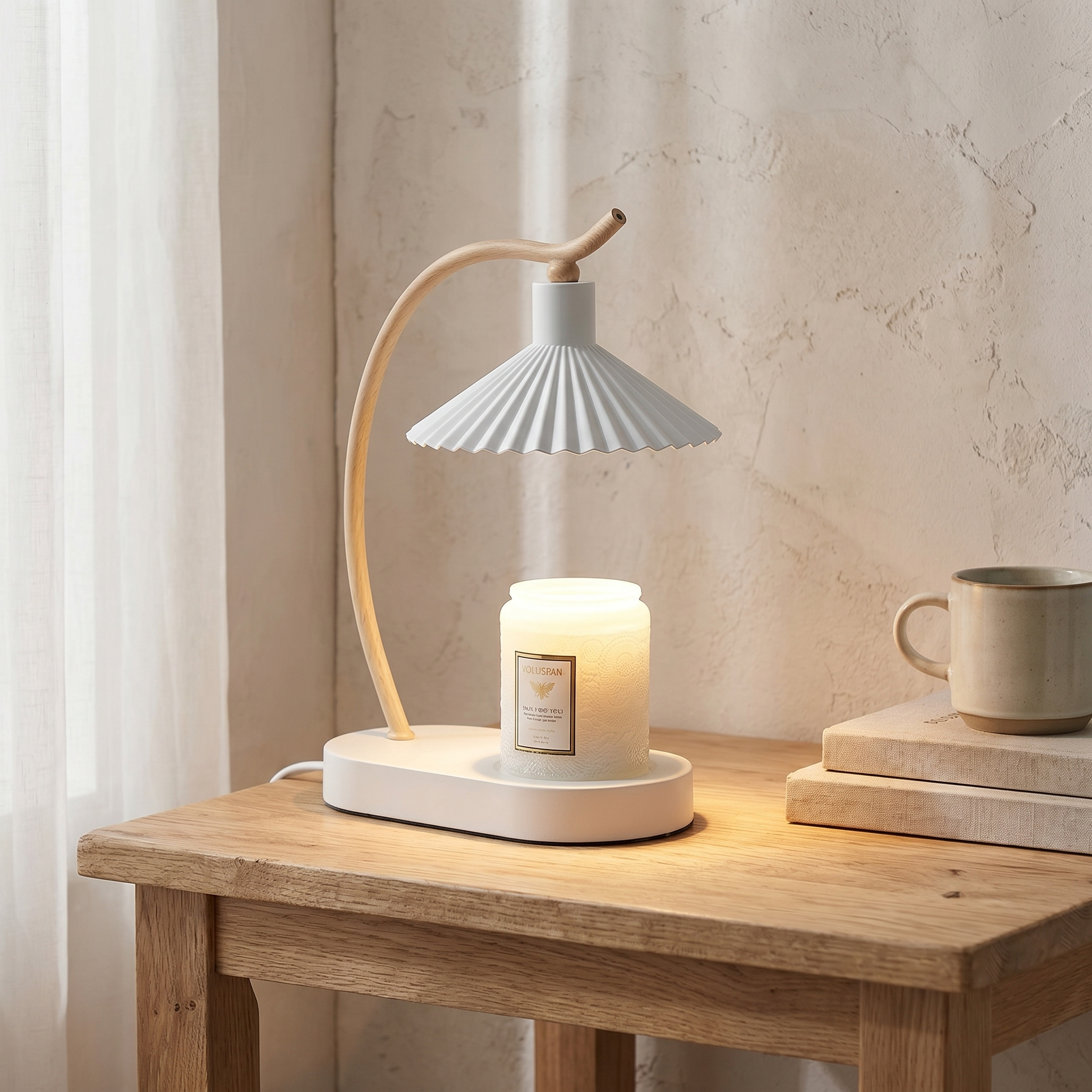 Candle Warmer Table Lamp, Dual Function, White or Black, 21 x 11 x 31 cm