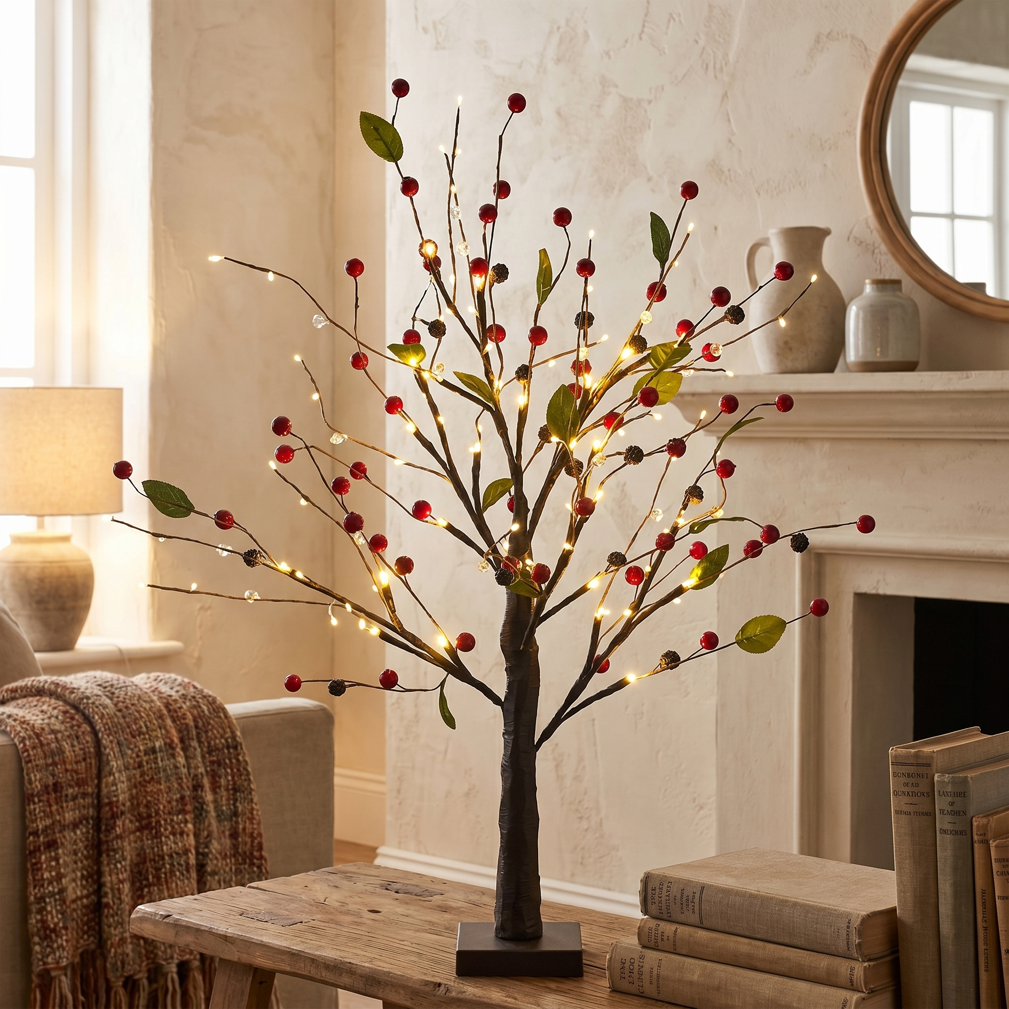 Decorative Tree Light, 24 Warm White LEDs, Copper Wire, AA Battery
