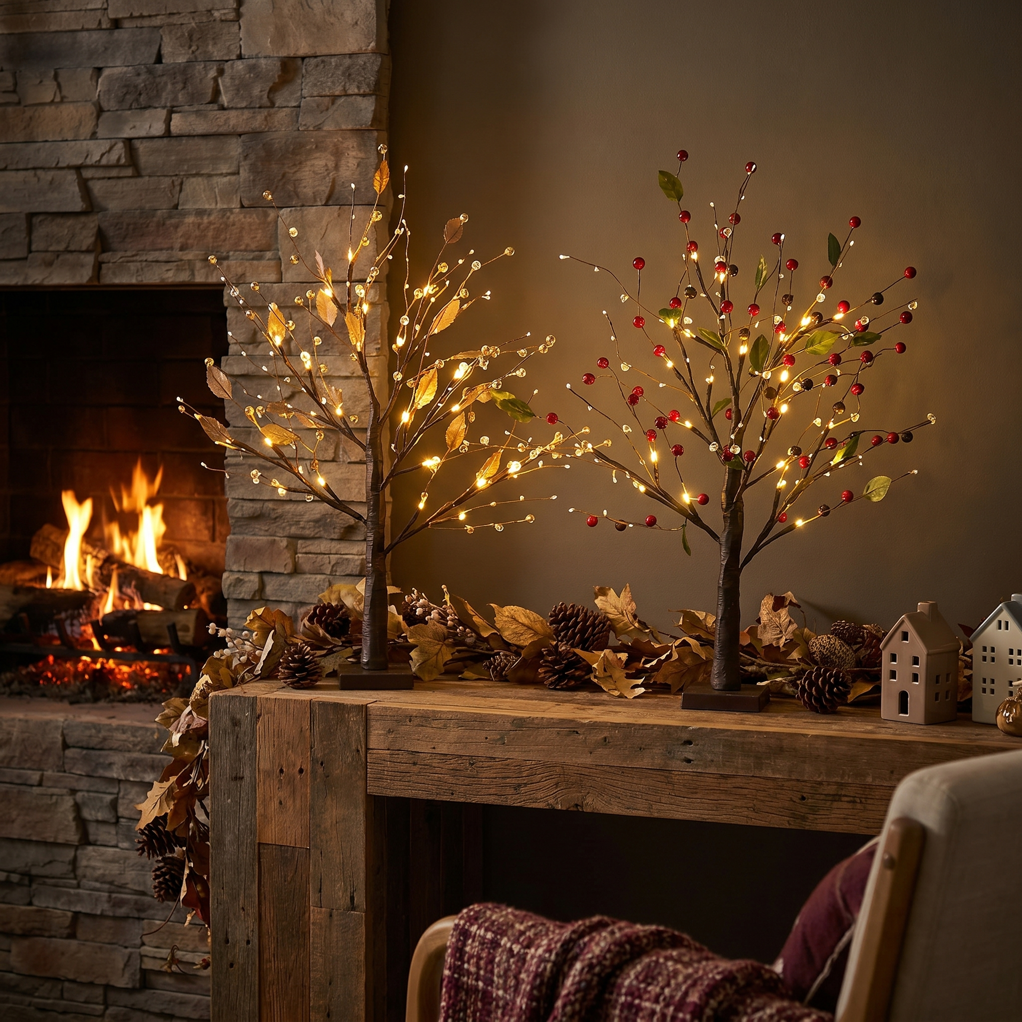 Decorative Tree Light, 24 Warm White LEDs, Copper Wire, AA Battery