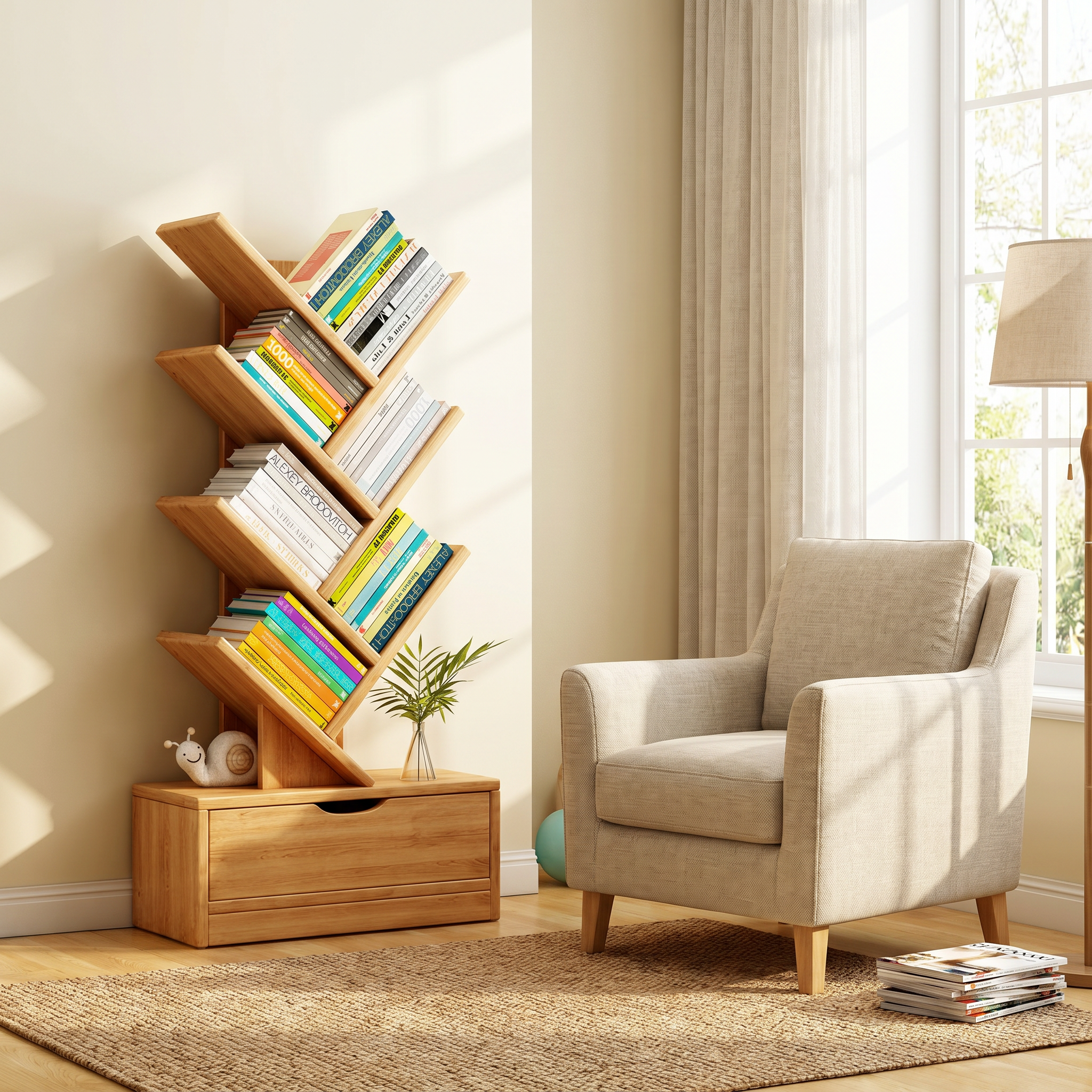 Eco-Friendly Board Bookshelf, 6-12 Tiers, Walnut or Wood Color