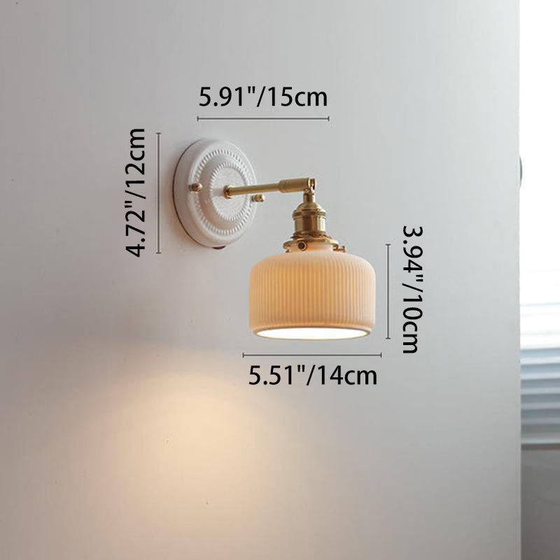 Vintage Ceramic Brass Wall Sconce, E26, 11 Designs, 100-240V