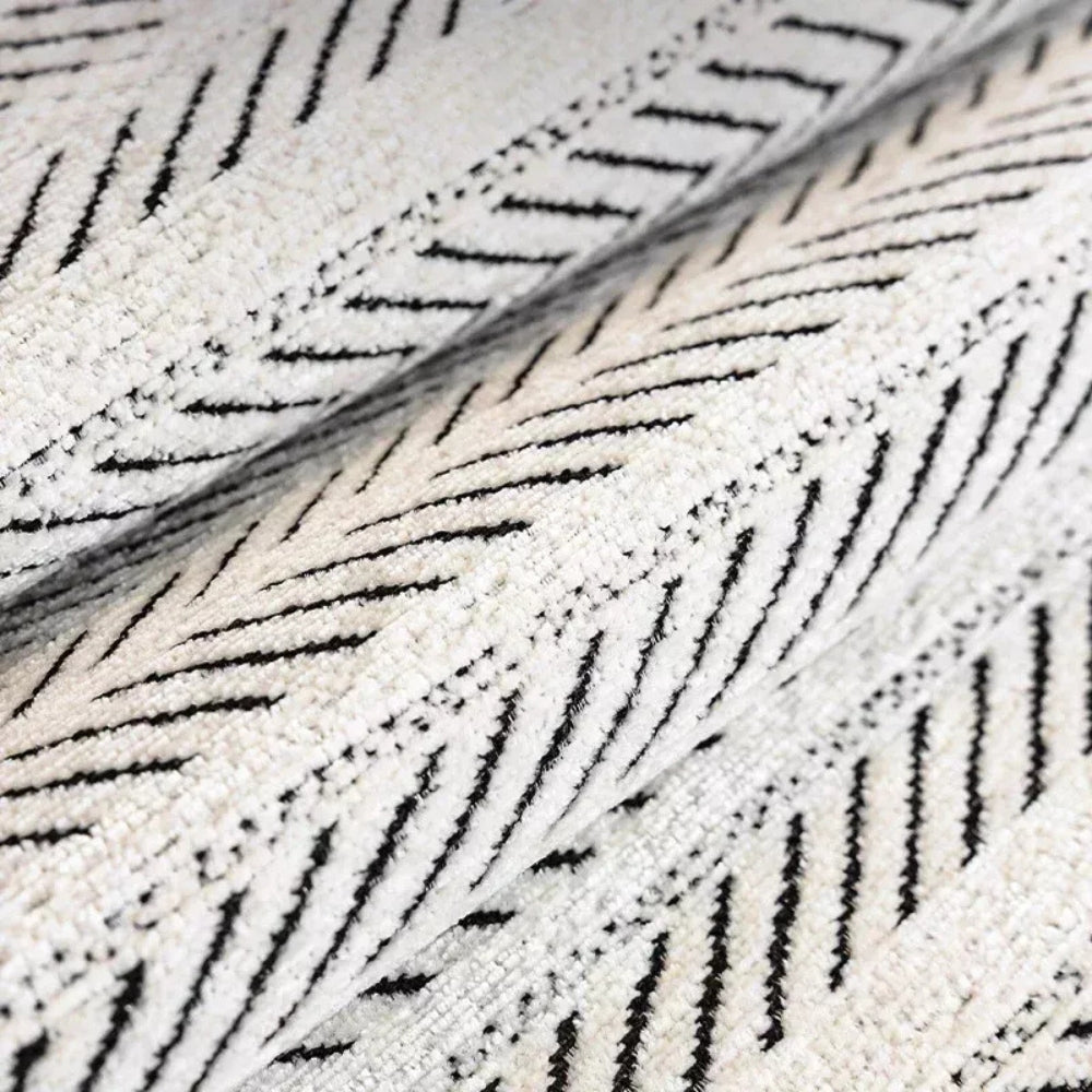 Elowen Herringbone Sofa Cover, Scalloped Edge Microfiber