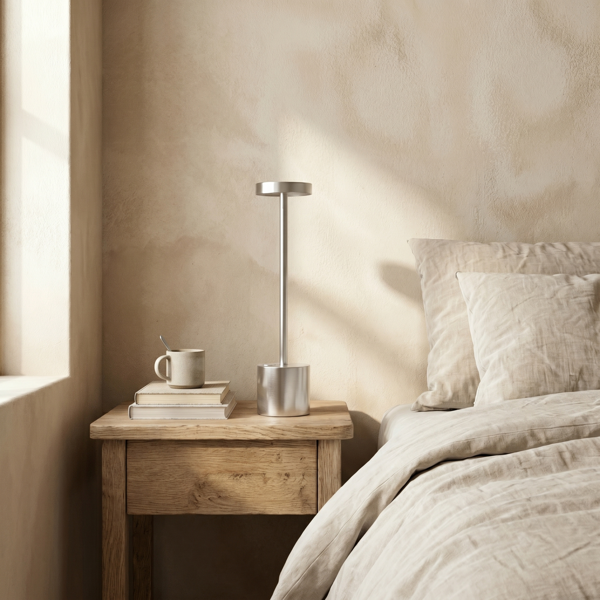 Maren Rechargeable Table Lamp, Aluminum, Touch Dimmable