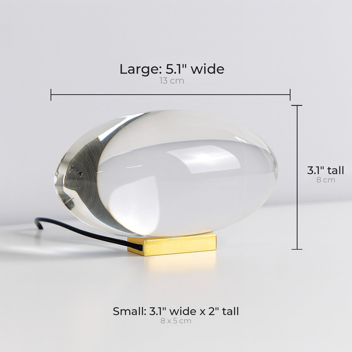 Elna projection lamp dimensions: Large 5.1 by 3.1 inches, Small 3.1 by 2 inches