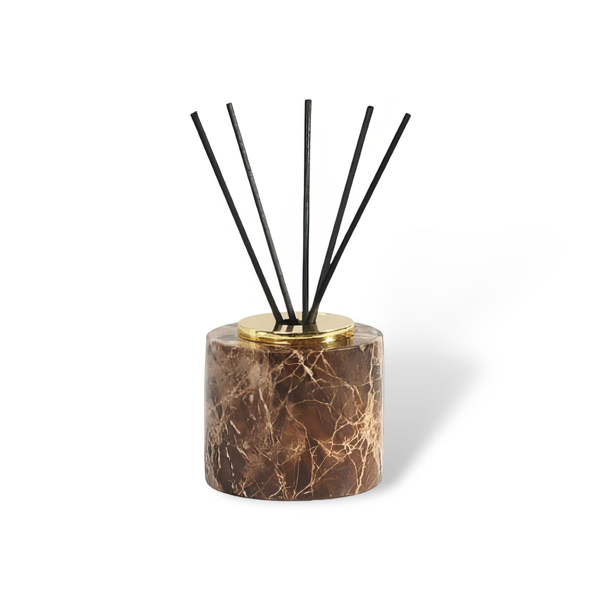 Emperador marble diffuser, round, gold on white