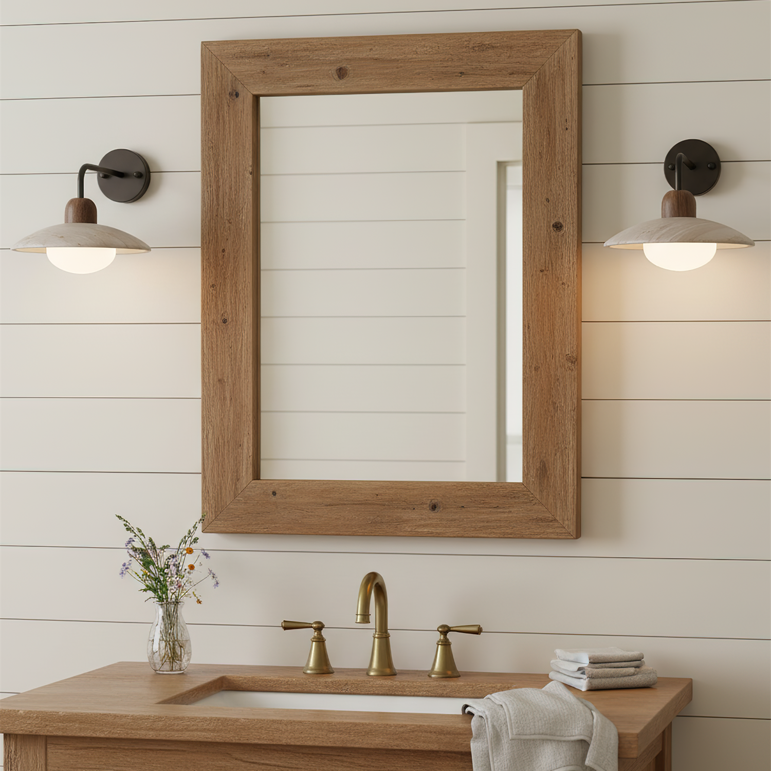 Elowen Travertine Wall Lamp, Gold Arm, Dimmable
