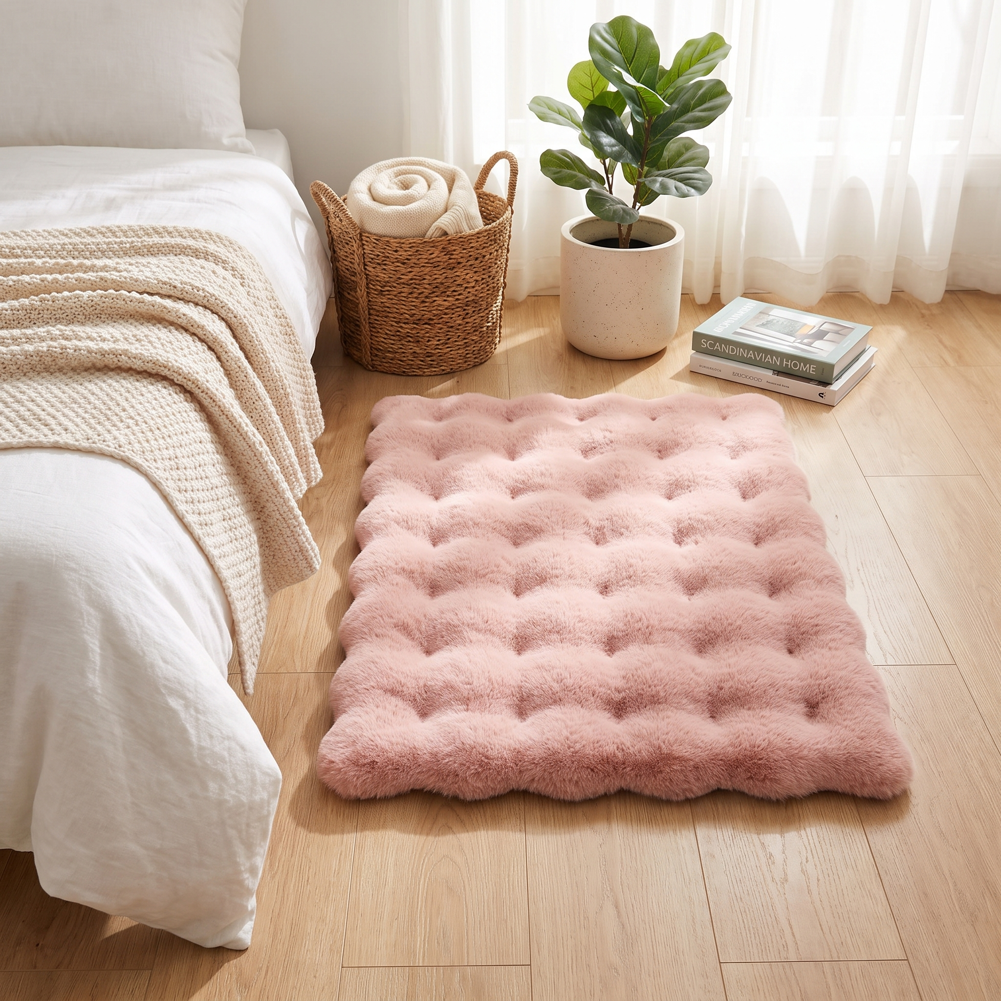 Faux Fur Pet Mat, Plush Non-Slip Microfiber