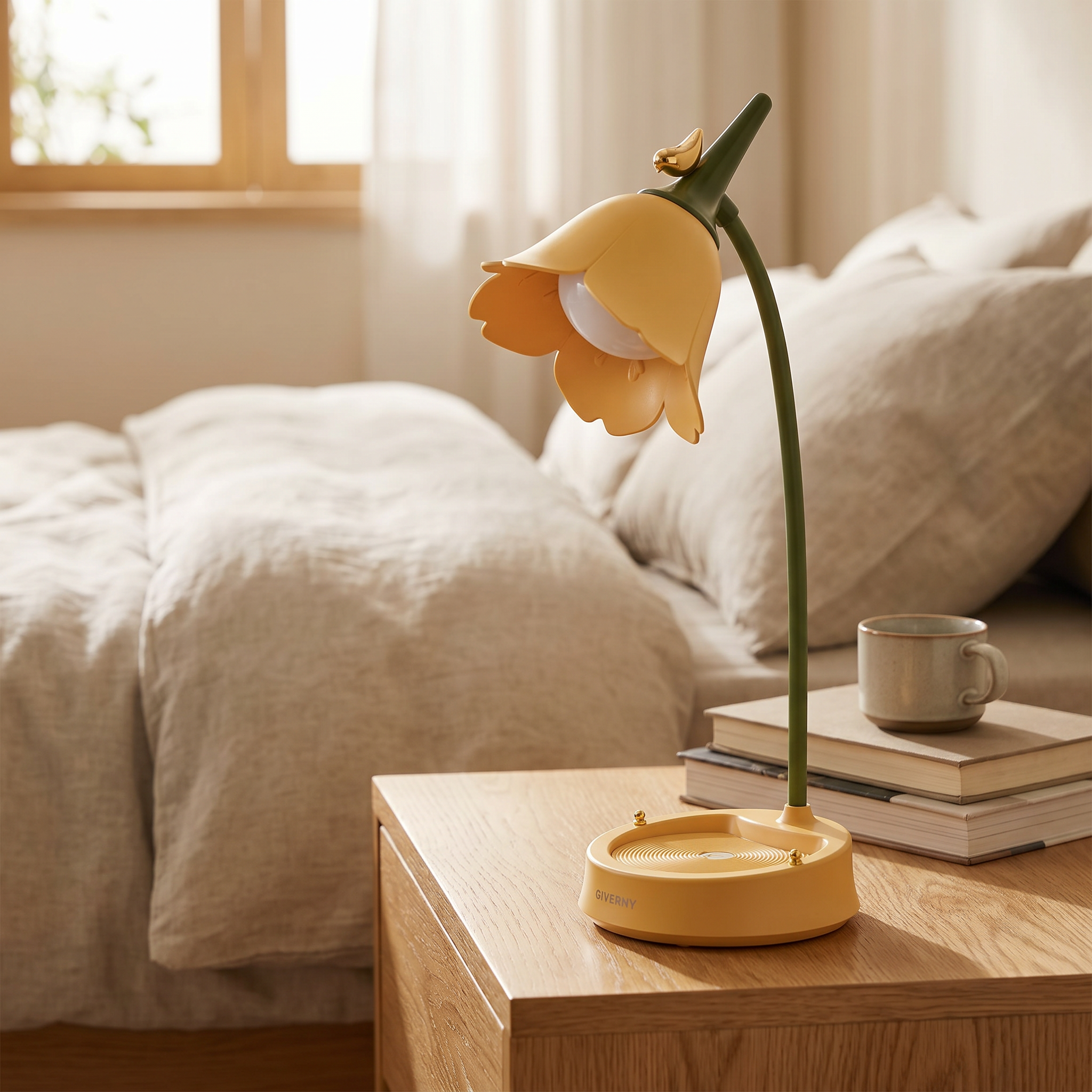 Flower Petal Desk Lamp, Touch Control, Dimmable LED, ABS, CE Certified