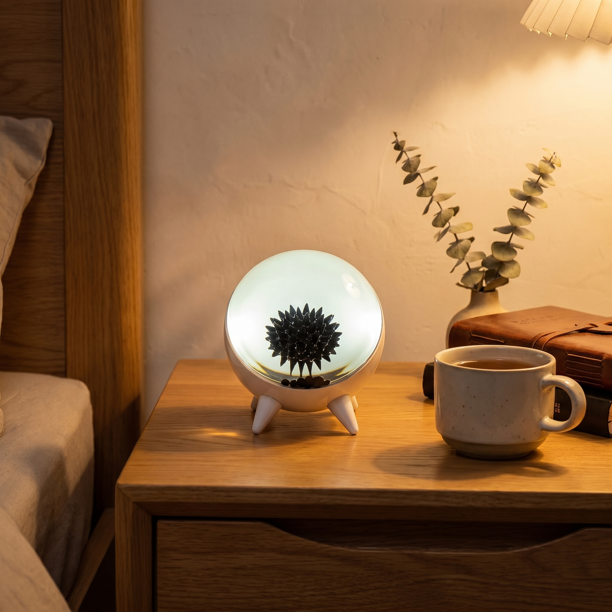 Ferrofluid Sound-Reactive Display, Bluetooth and AUX, ABS and Glass