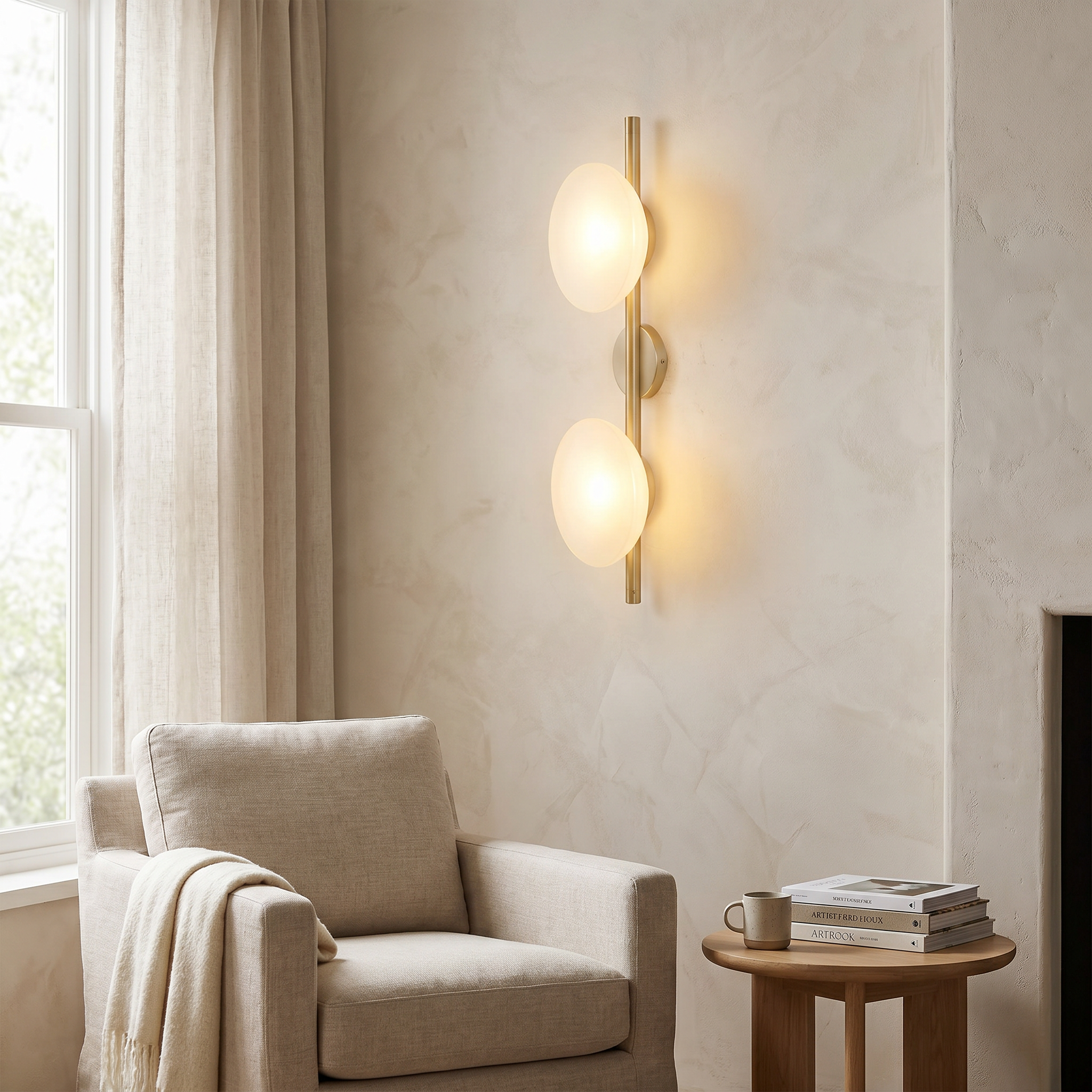 Glass and Iron Wall Lamp, Up Down Light, LED Included, 90-260V