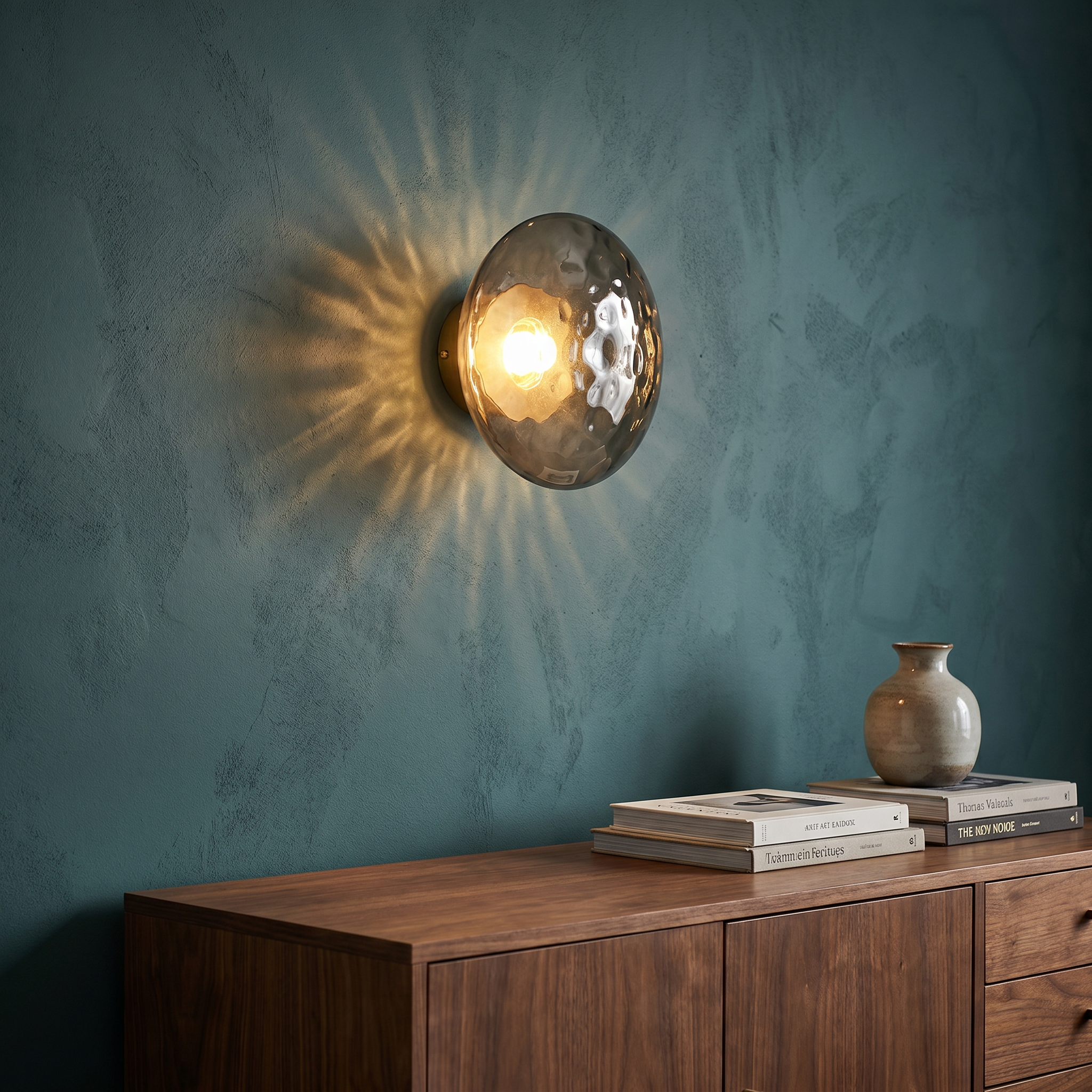 Glass and Iron Wall Lamp, Up Down Light, LED Included, 90-260V