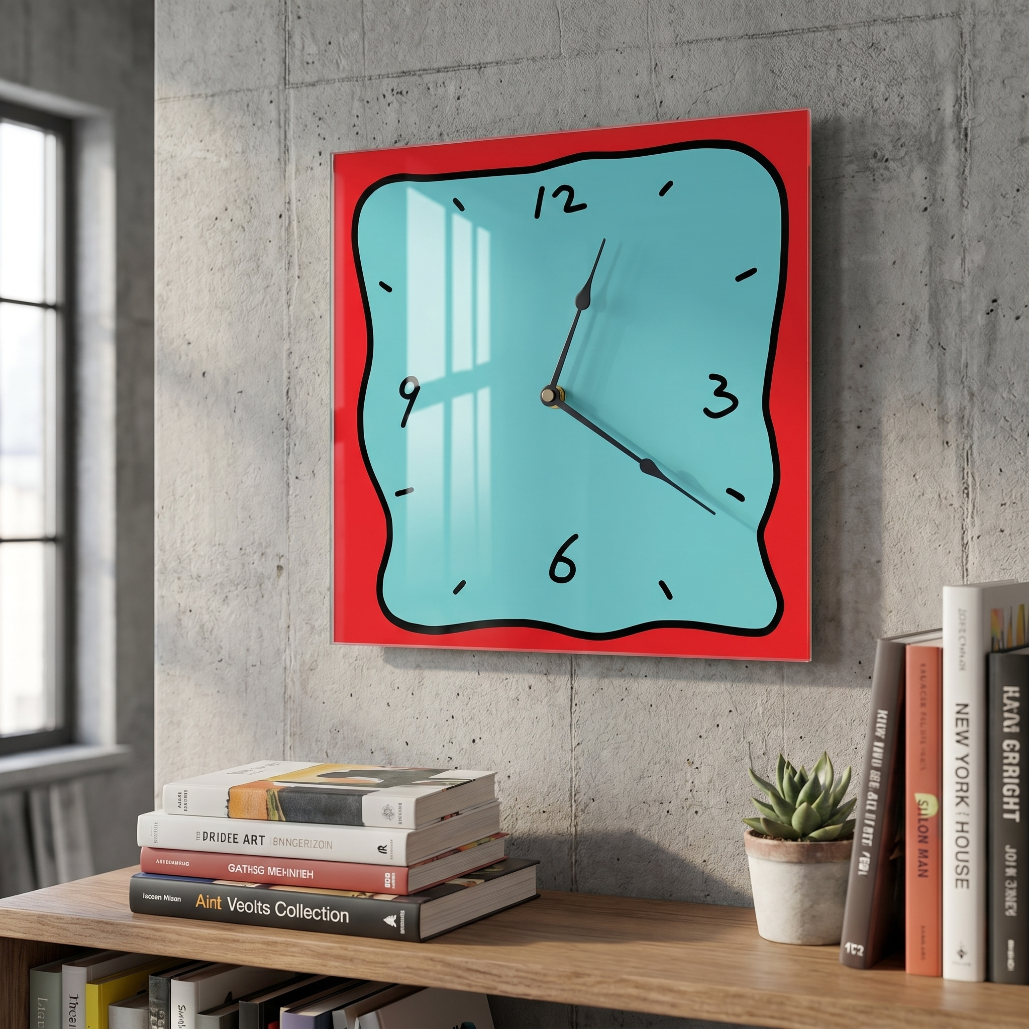 Graffiti Art Silent Wall Clock, Crystal Porcelain, Two Sizes