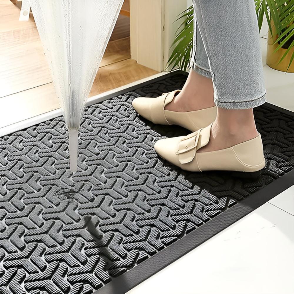 Geometric Entryway Door Mat, Non-Slip Rubber-Backed
