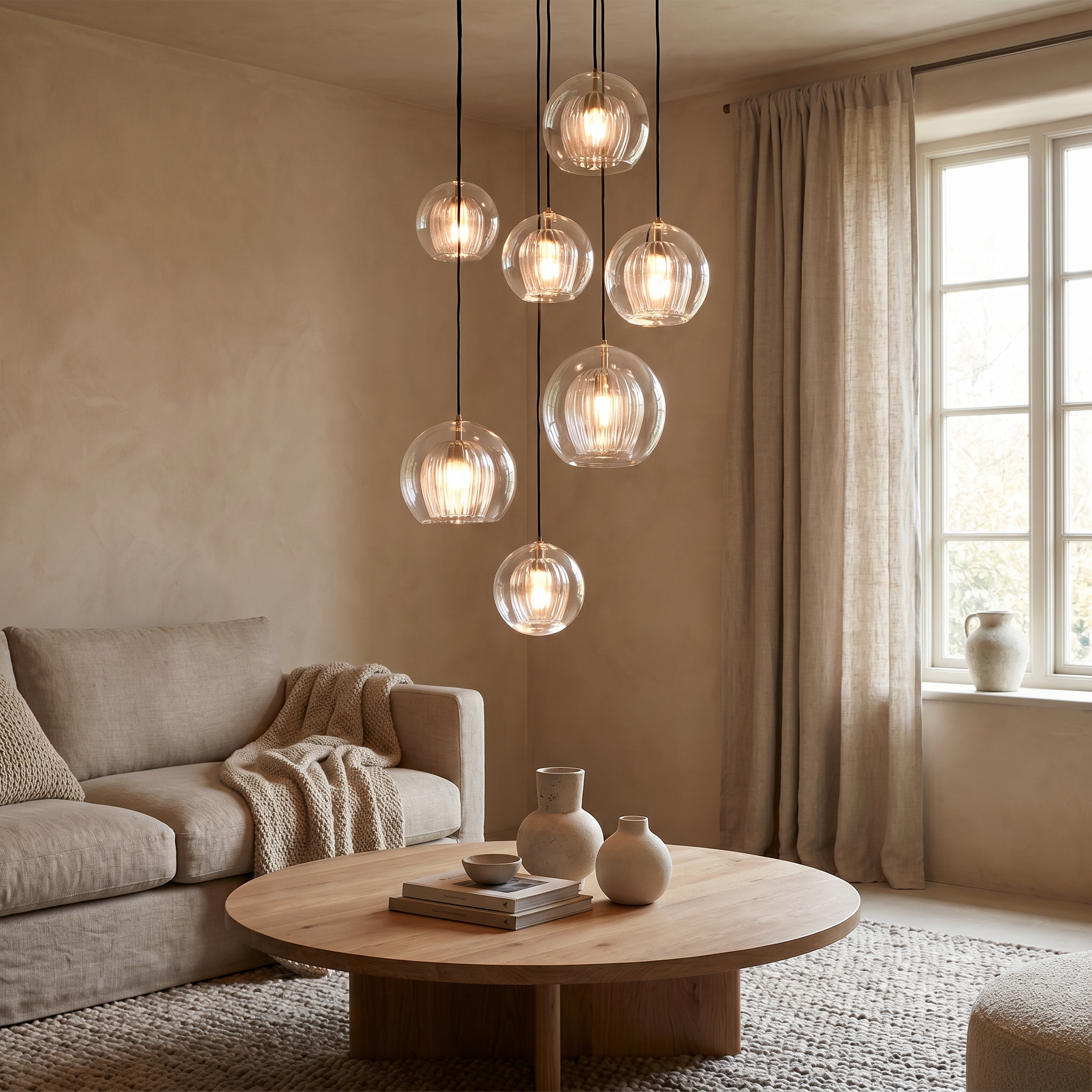 Glass Globe Pendant Light, Clear or Amber, G4 LED, 15, 20 or 25 cm, IP20