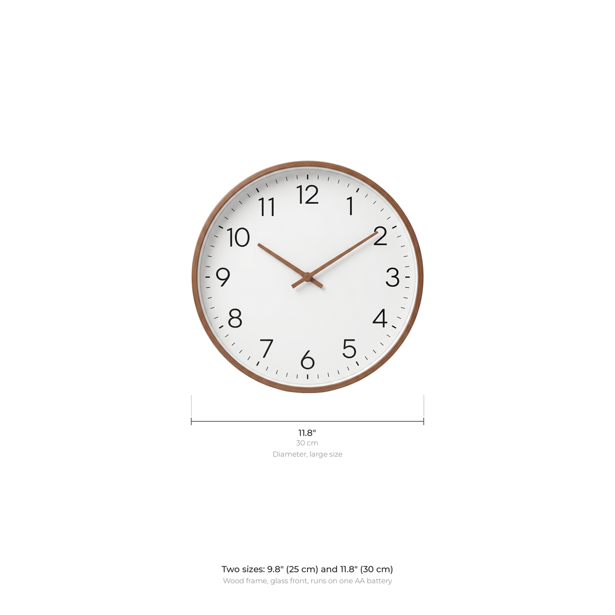 Hamar wall clock dimensions: 9.8 or 11.8 inch diameter
