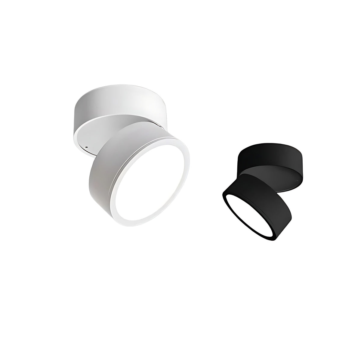 Black and white Ilse LED ceiling spotlights with the heads at different angles