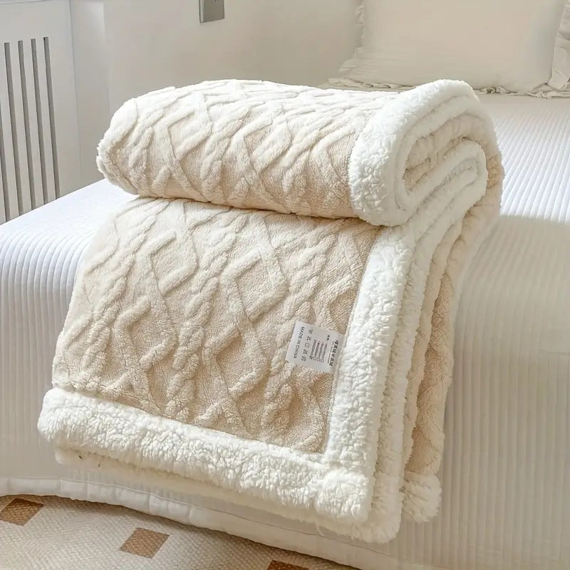 Snuggle Sherpa Blanket, Reversible Brushed Fleece
