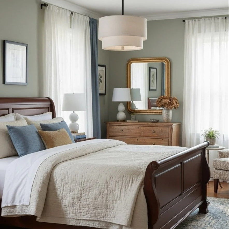Dumora Double Fabric Drum Pendant Ceiling Light