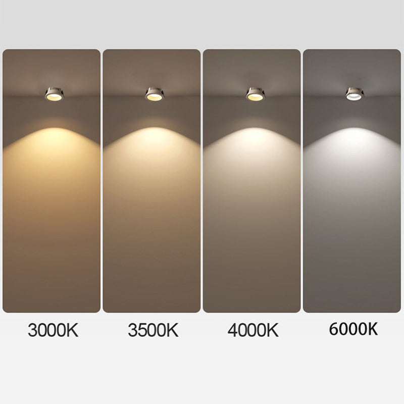 Round LED Flush Mount Spotlight, Aluminum, 7-12W, Four Color Temps