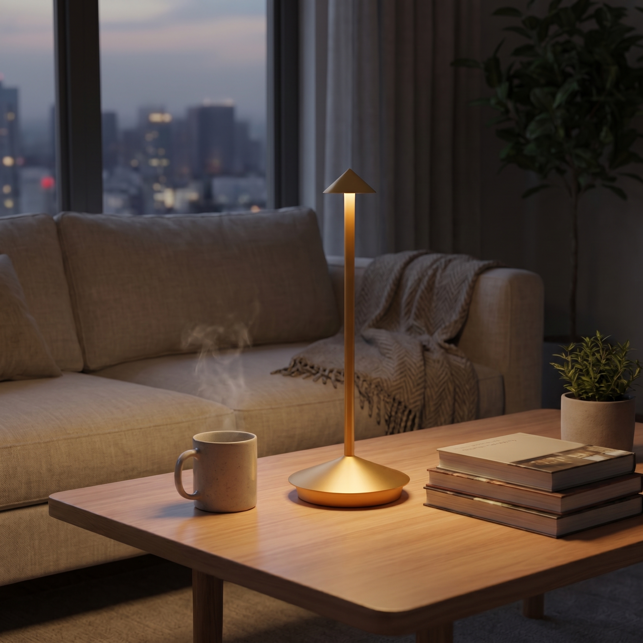 Iris Rechargeable Table Lamp, 11.8 in, 360° Cordless LED