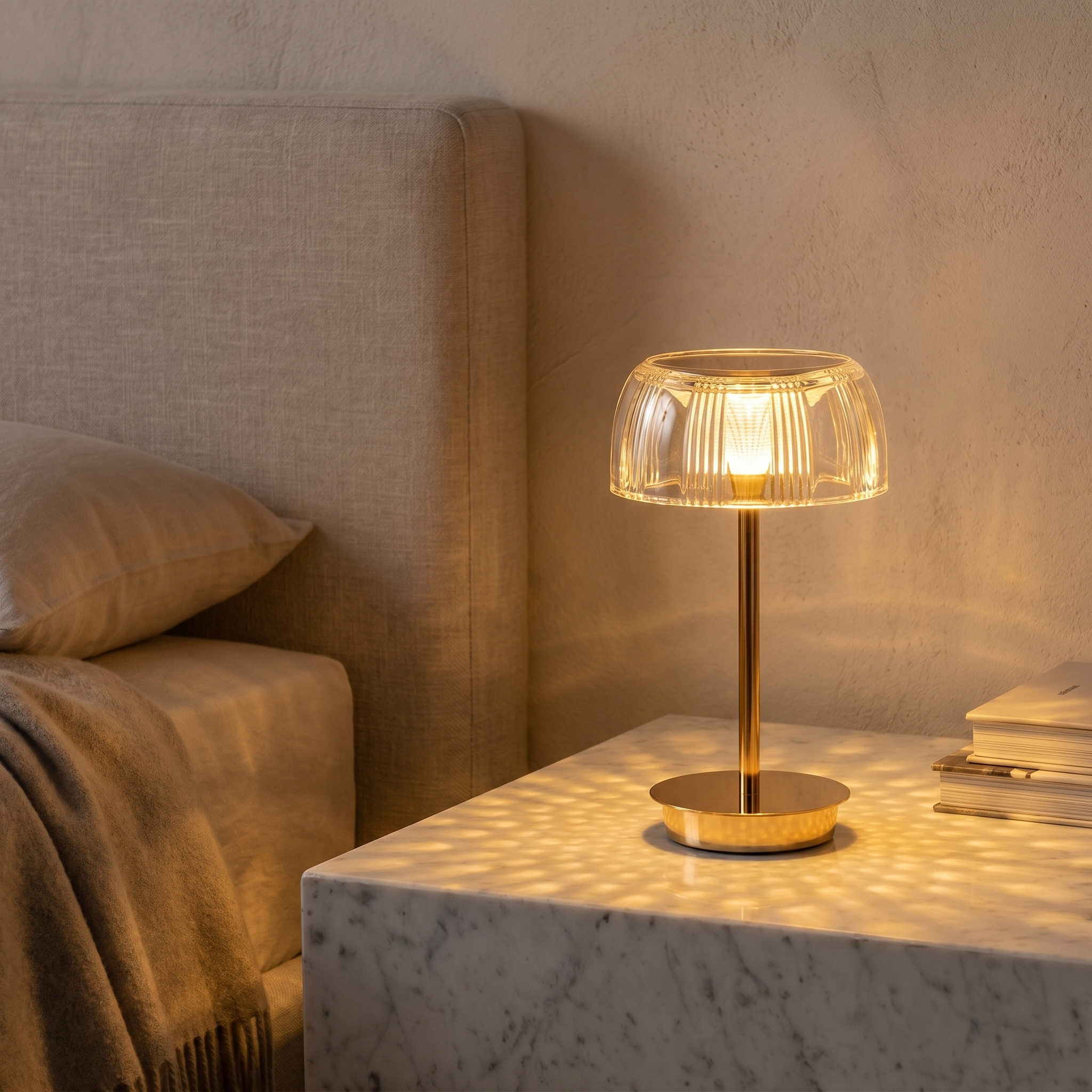 Jellyfish LED Table Lamp, Iron and Acrylic, Touch Control, USB-C, 3 Modes