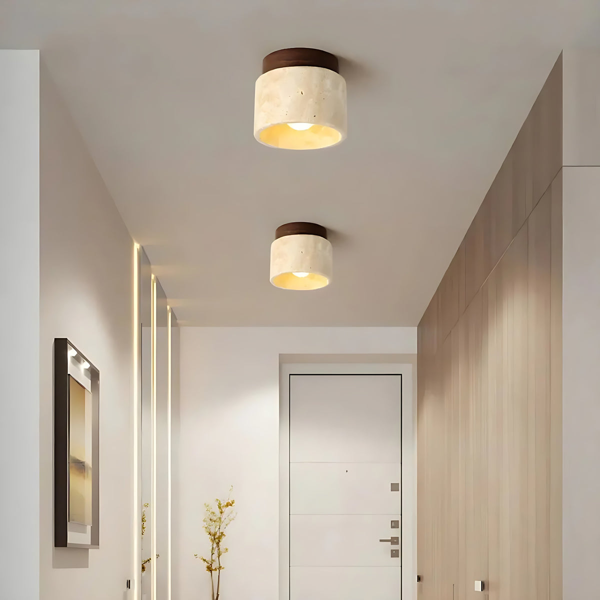 Two Jonna ceiling lights down a hallway
