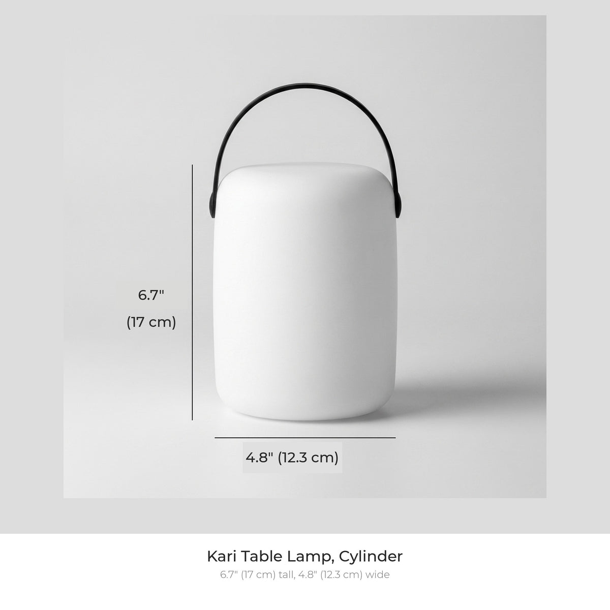 Kari cordless table lamp, Cylinder dimensions