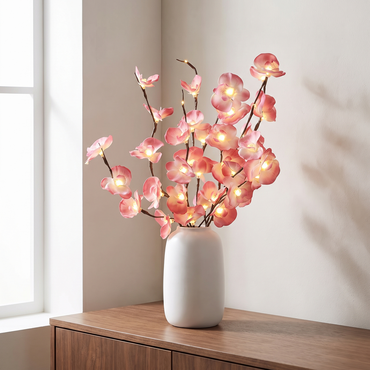 Lighted branches, Pink Orchid