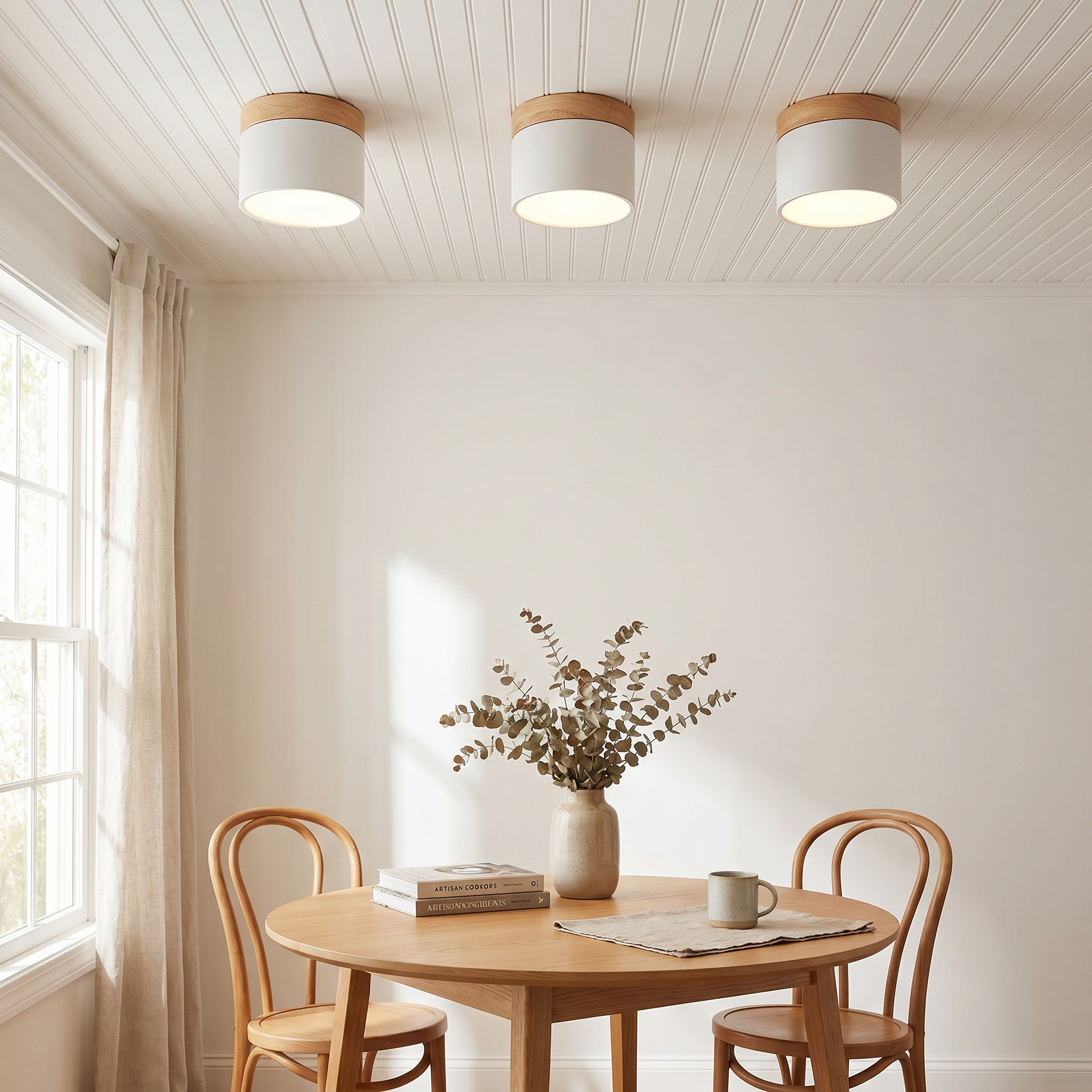Log LED Flush Mount Ceiling Light, 7W, Seven Colors, 3 Color Temps