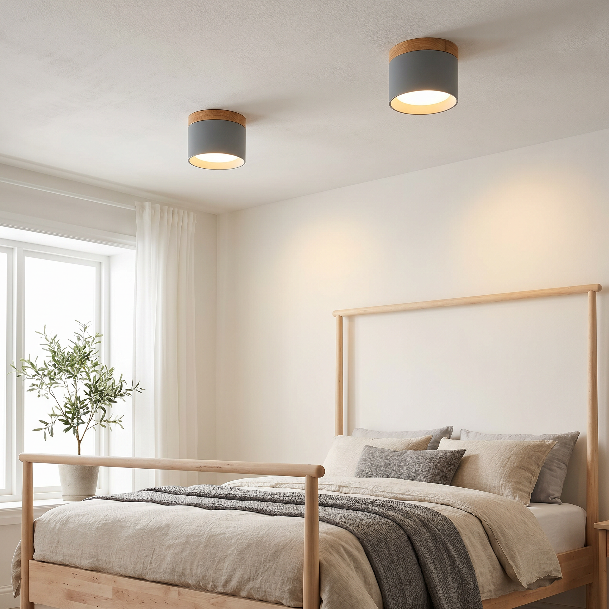 Log LED Flush Mount Ceiling Light, 7W, Seven Colors, 3 Color Temps